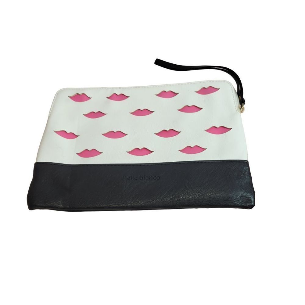 Melie Bianco lip clutch bag